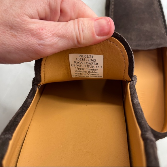 OluKai Ka’a Dark Brown Suede Loafers size 10.5
